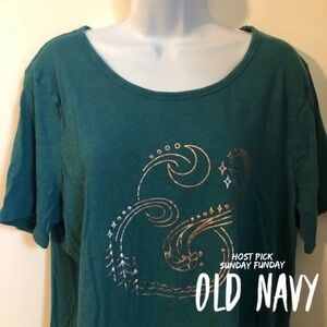 Old Navy Green Graphic Short Sleeve Tee